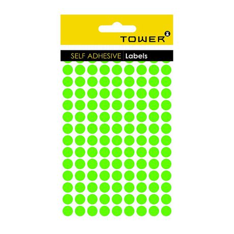 Tower C10 Colour Code Labels (Sheets) - Fluorescent Green Buy Online in Zimbabwe thedailysale.shop