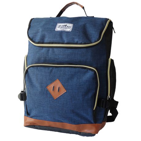 Eco Urban Trendy Backpack With Laptop Sleeve With Hook & Loop - Navy