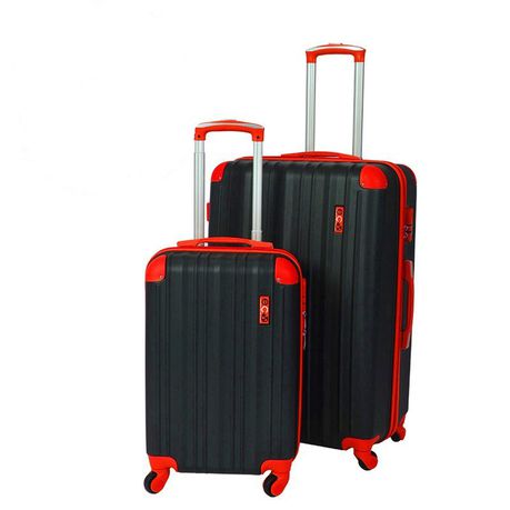 Eco San Juan 2 Piece ABS Luggage Set Black & Red