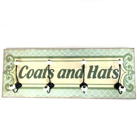 Pamper Hamper - Coats and Hats Wooden Plaque With 4 Hooks Buy Online in Zimbabwe thedailysale.shop