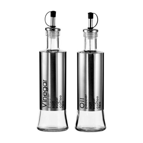 Regent Oil & Vinegar Glass Bottles With Metal Coating - 2 Piece 300ml Buy Online in Zimbabwe thedailysale.shop