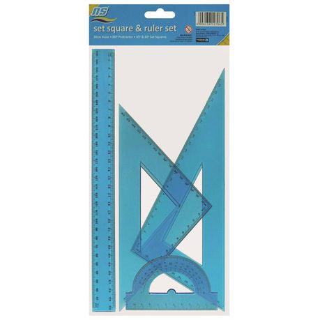 NS Set Square and Ruler Set - Large 4 Pieces