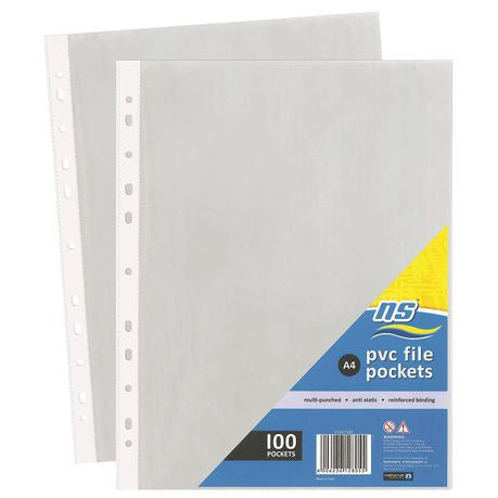 NS A4 File Pockets - Multipunched 100's Buy Online in Zimbabwe thedailysale.shop