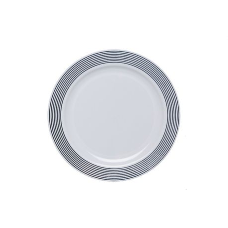 Gizmo - Elegant 26cm Silver Lined Rim Plates - Set Of 4