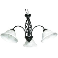 Load image into Gallery viewer, Metal Chandelier with Alabaster Glass 3 Lights - Bright Star Lighting
