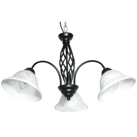 Metal Chandelier with Alabaster Glass 3 Lights - Bright Star Lighting