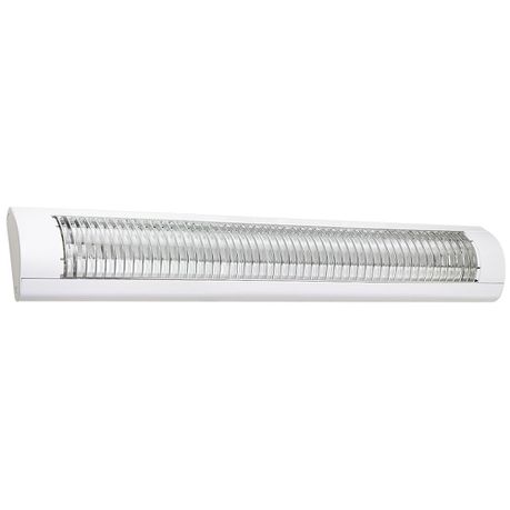 2 Foot White Flush Mount Slim Line Fluorescent Fitting with Silver Grid Buy Online in Zimbabwe thedailysale.shop