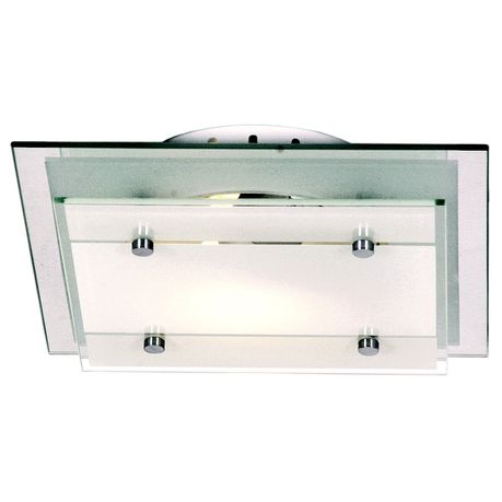 Mirror and Frosted Glass Ceiling Fitting with Polished Chrome Clips Buy Online in Zimbabwe thedailysale.shop