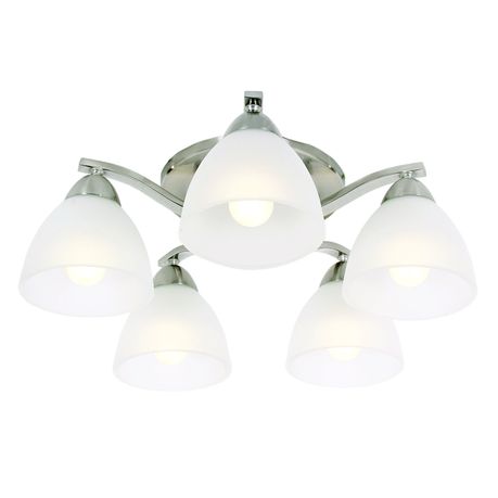 Satin Chrome Flush Mount Chandelier with Frosted Down Facing Glass Buy Online in Zimbabwe thedailysale.shop