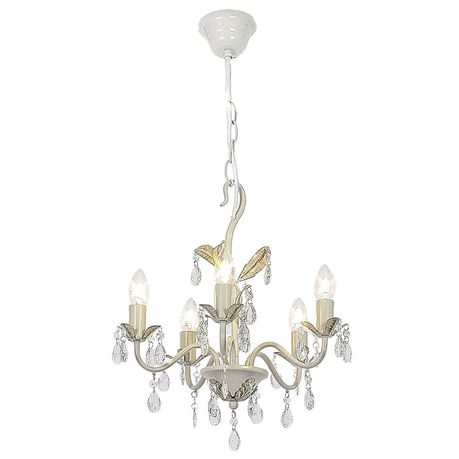 5 Light Metal Chandelier with Clear Acrylic Crystals