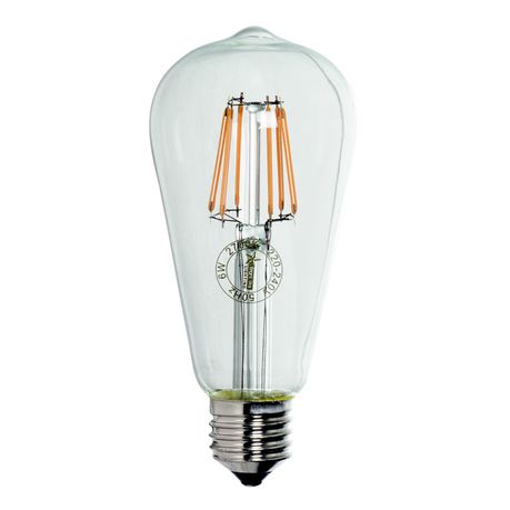 6 Watt ST64 LED Fillament Bulb in Warm White Buy Online in Zimbabwe thedailysale.shop