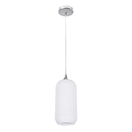 Bright Star Lighting Corded Pendant with Cylindrical White Glass