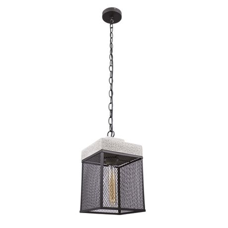 Bright Star Lighting Cement and Metal Cage Pendant Square