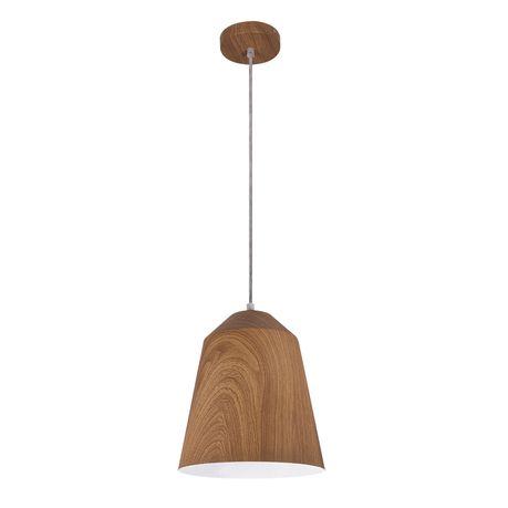 Bright Star Lighting Metal Pendant Vase Shaped with Wood Grain Finish