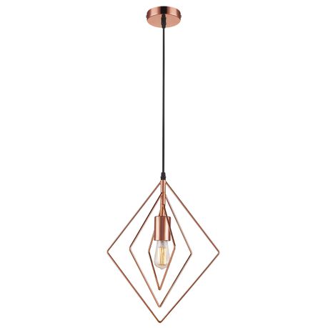 Bright Star Lighting Diamond Shape Copper Metal Pendant