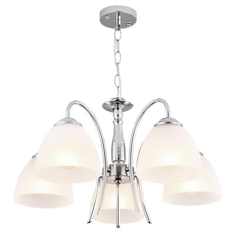 Polished Chrome Chandelier Frosted Glass 5 Lights - Bright Star Lighting Buy Online in Zimbabwe thedailysale.shop