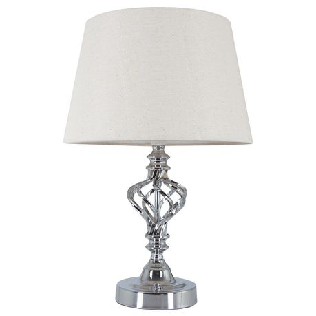 Bright Star Lighting - Polished Chrome Table Lamp With Cream Fabric Shade Buy Online in Zimbabwe thedailysale.shop