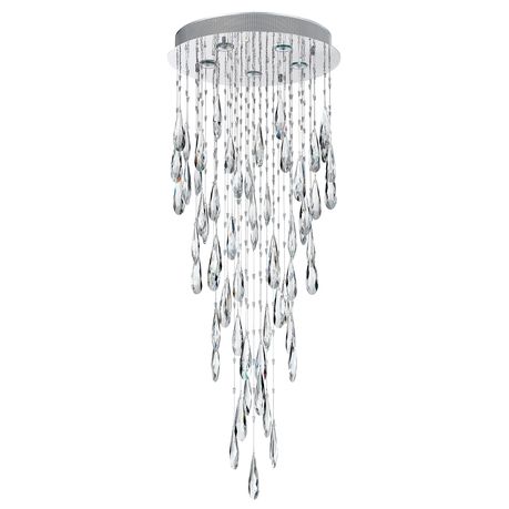 Bright Star Lighting Stainless Steel and Crystal Pendant