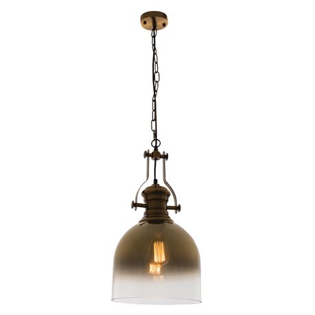 Bright Star Lighting Satin Brass Pendant with Faded Gold Colour Glass Buy Online in Zimbabwe thedailysale.shop