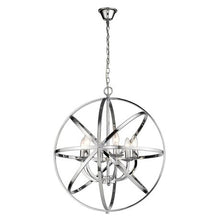 Load image into Gallery viewer, Hanging 6 Light Polished Chrome Pendant
