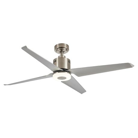 65 Watt Satin Nickel Ceiling Fan With ABS Blades and Light Buy Online in Zimbabwe thedailysale.shop