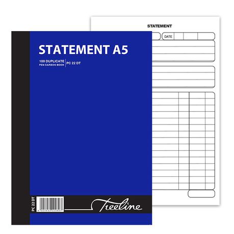 Treeline Duplicate Pen Carbon Book A5 - Statement