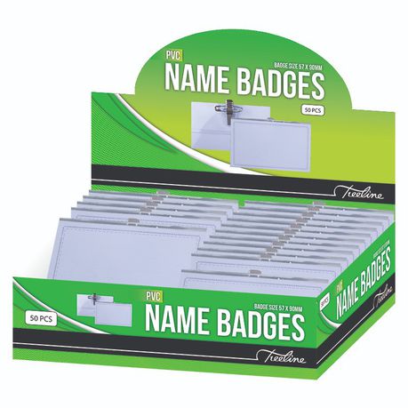 Treeline Name Badge PVC - 59 x 90mm - Box of 50