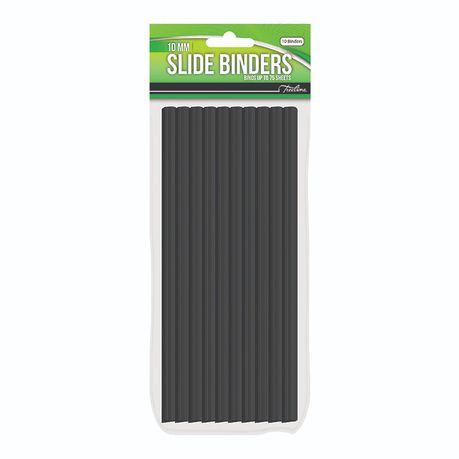 Treeline Slide Binders 10mm Black - 10's