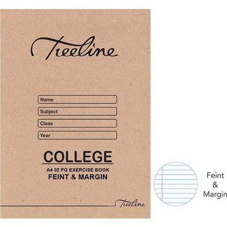 Treeline A4 College Exercise Books 32 pg Feint & Margin (Pack of 25) Buy Online in Zimbabwe thedailysale.shop