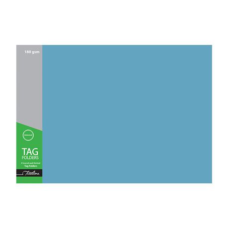 Treeline Tag Manilla Board Folder Blue 2 Fold Foolscap 180gsm - Pack of 100