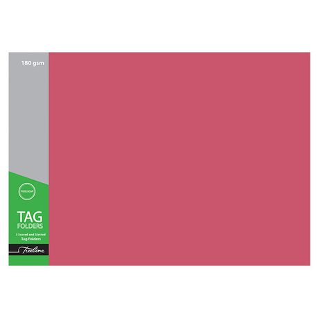 Treeline Tag Manilla Board Folder Red 2 Fold Foolscap - Pack of 100