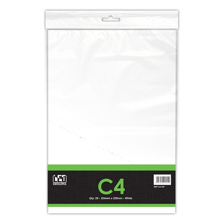 LEO C4 White Self Seal Envelopes - Open Short Side - Pack of 25 Buy Online in Zimbabwe thedailysale.shop