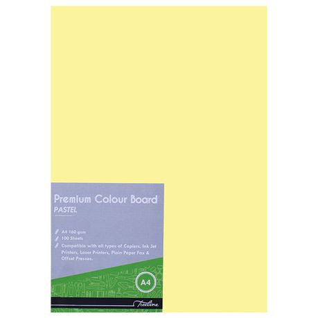 Treeline Project Board Pastel Yellow A4 160gsm - Pack of 100