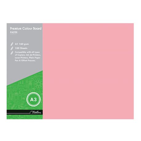 Treeline Project Board Pastel Pink A3 160gsm - 100's Buy Online in Zimbabwe thedailysale.shop