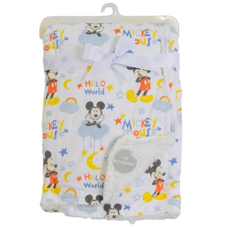 Sherpa Soft Reversible Blanket Mickey Mouse