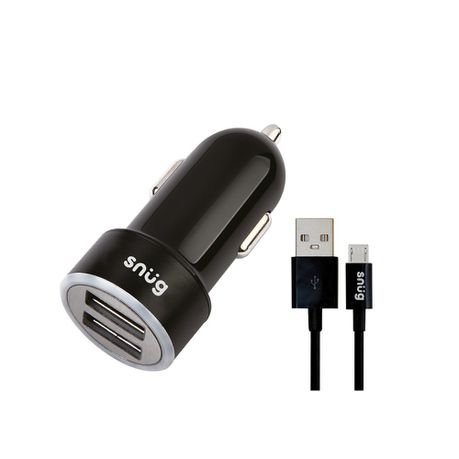 Snug Car Juice 3.4a Charger with Micro Cable - Black Buy Online in Zimbabwe thedailysale.shop