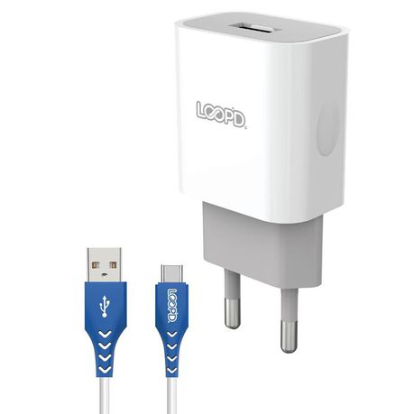 LOOP'D 1 Port 2.1A Wall Charger With MFI Cable - White Buy Online in Zimbabwe thedailysale.shop