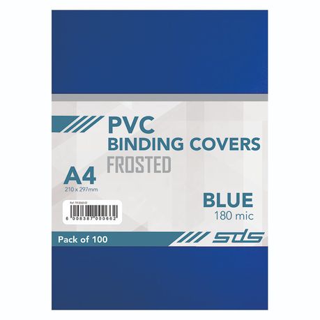 SDS Binding Covers Frosted A4 180 Micron Blue - 100-Pack