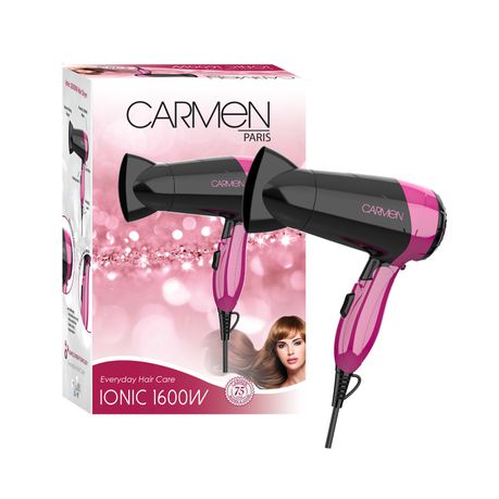 Carmen Ionic 1600W Travel Hairdryer - Pink Buy Online in Zimbabwe thedailysale.shop