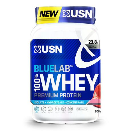 USN Blue Lab 100% Premium Whey Protein Strawberry - 908g Buy Online in Zimbabwe thedailysale.shop