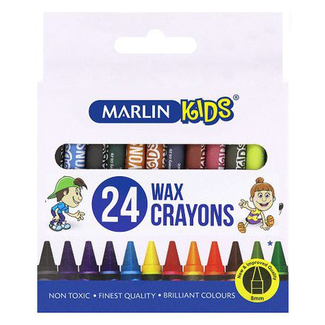 Marlin Kids 24 8mm Wax Crayons