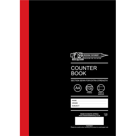 Freedom Stationery 128 Page A4 F&M Counter Book (10 Pack)