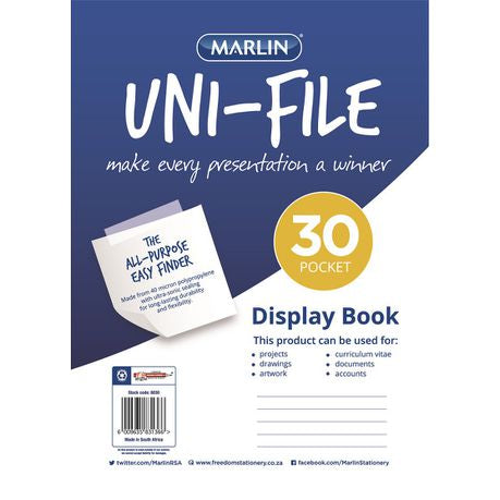 Marlin Uni-File A4 Soft Cover Display File - 30 Pocket