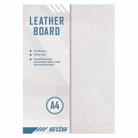 SDS  Leather Grain Board White A4  270gsm - Pack Of  50 Buy Online in Zimbabwe thedailysale.shop