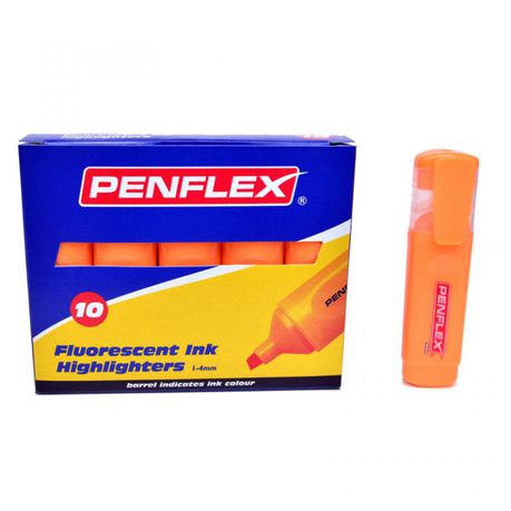 Penflex Highlighters Box-10 Orange Buy Online in Zimbabwe thedailysale.shop