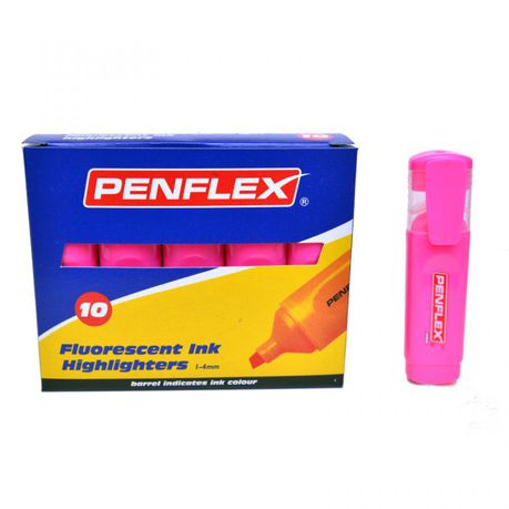 Penflex Highlighters Box-10 Pink Buy Online in Zimbabwe thedailysale.shop