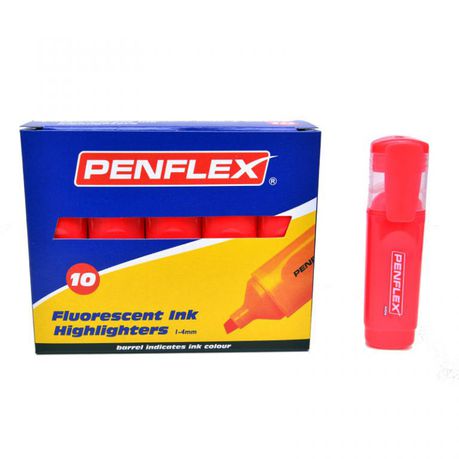 Penflex Highlighters Box-10 Red