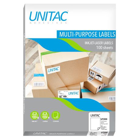 Unitac: Inkjet-Laser Multi-Purpose Labels UT200- 1 Up Buy Online in Zimbabwe thedailysale.shop