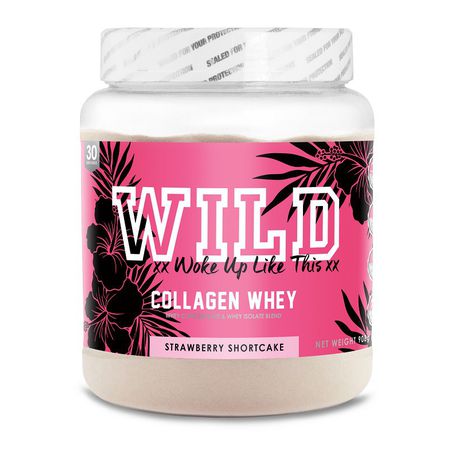 WILD Woke Up Like This Collagen Whey 908g - Strawberry Shortcake Buy Online in Zimbabwe thedailysale.shop