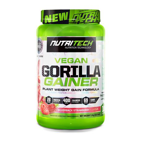 Nutritech Vegan Gorilla Gainer - Silverback Strawberry - 1kg